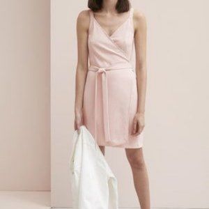 Everlane GoWeave Mini Wrap Tank Dress Blush Pink 6